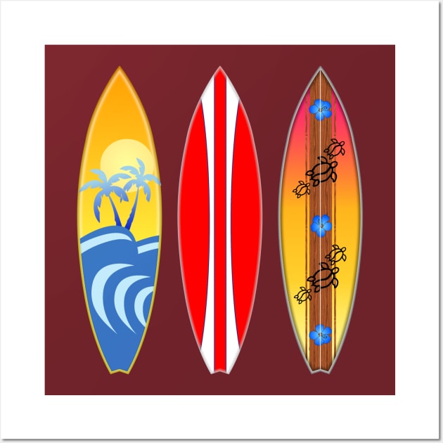 Retro Surfboards Wall Art by macdonaldcreativestudios